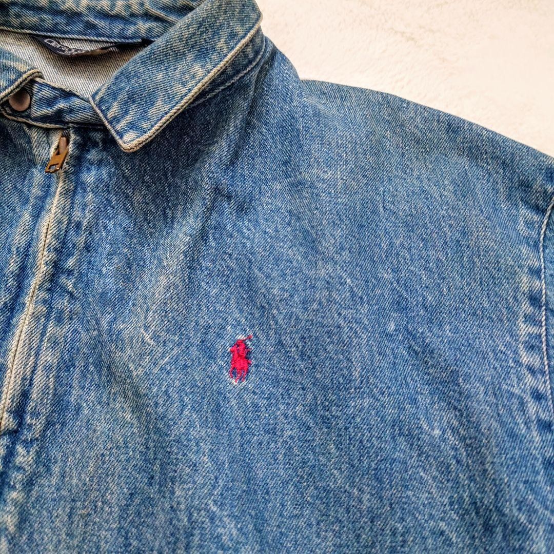 Ralph Lauren Polo Denim Jacket anni 80 made in USA XL 2XL rara pony swing top