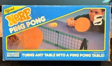 Vintage 1987 Nerf Ping Pong Table Tennis Game, Parker Bros. Complete in Orig Box