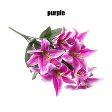 Best Artificial 45cm Stargazer Lillies 10 Head Flower Spray Bunch lily decor new