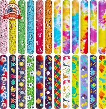 POPLAY Snap Bracelets for Kids, 48PCS Slap Bracelets Bulk Dinosaurs Space Colorf