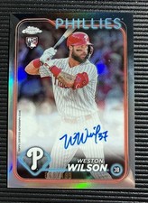 2024 Topps Chrome #RA-WWI Weston Wilson Rookie On-Card Auto Refractor /499 RC . rookie card picture
