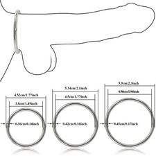 Metal Stainless Steel Penis/Cock Sex Ring Delay Ejaculation Erection Aid Men Toy
