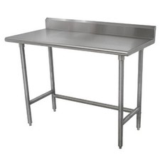 48 in x 30 in Stainless Steel Work Table w/ Open Base and 5 in