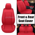For Honda Leather 5 Seats Car Seat Cover Front Rear Full Set Cushion Pad Red