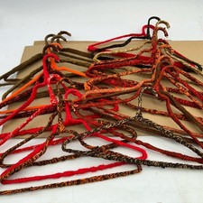 Lot Of 20 Vintage Crocheted Handmade Yarn Knit Coat Wire Hanger Clothes Hangers