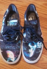 Vans Old Skool Digital Skull Galaxy Print Cloth Low Top Trainers Shoes Size 7.5