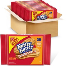 Nutter Butter Double Nutty Peanut Butter Sandwich Cookies, Family Size, 1215....