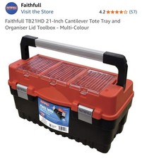 FAITHFUL PLASTIC TOOLBOX WITH CANTILEVER TOTE TRAY 550MM (21 Inch)
