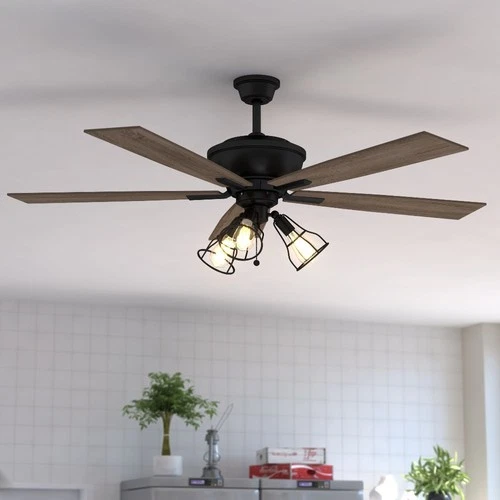 Clybourn 3-Light Ceiling Fan in Industrial Style 21 Inch Tall and 52 Inches - Picture 12 of 13