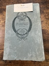 1949 The Strange Case Of Thomas Wolfe John R Heath Chicago Literary Club Ltd 350 1949 The Strange Case Of Thomas Wolfe John R Heath Chicago Literary Club Ltd 350
