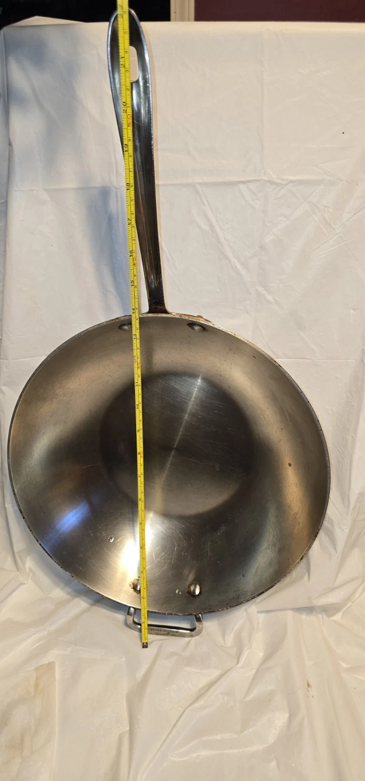 All-Clad 12” Stainless Steel Stir Fry Wok Pan – Flat Bottom – (Please Read)