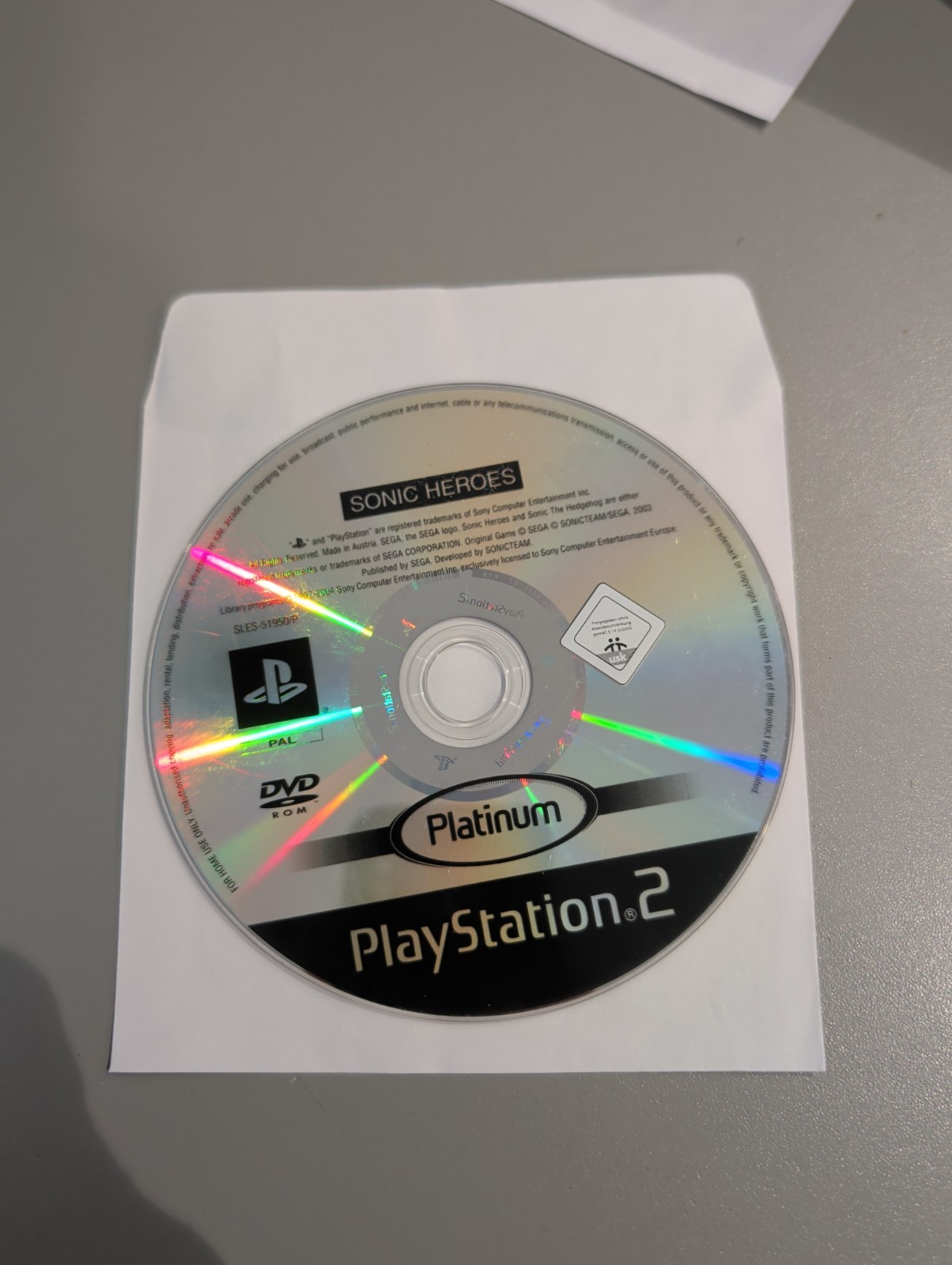 Sonic Heroes PS2 Disc Only