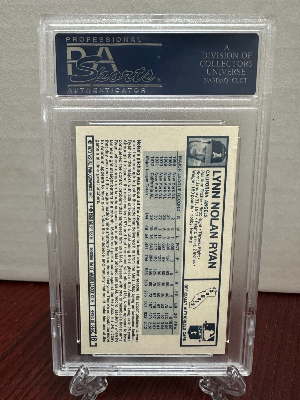 1973 Kellogg's NOLAN RYAN #16 HOF PSA 10 GEM MINT  L@@K!!! view 2