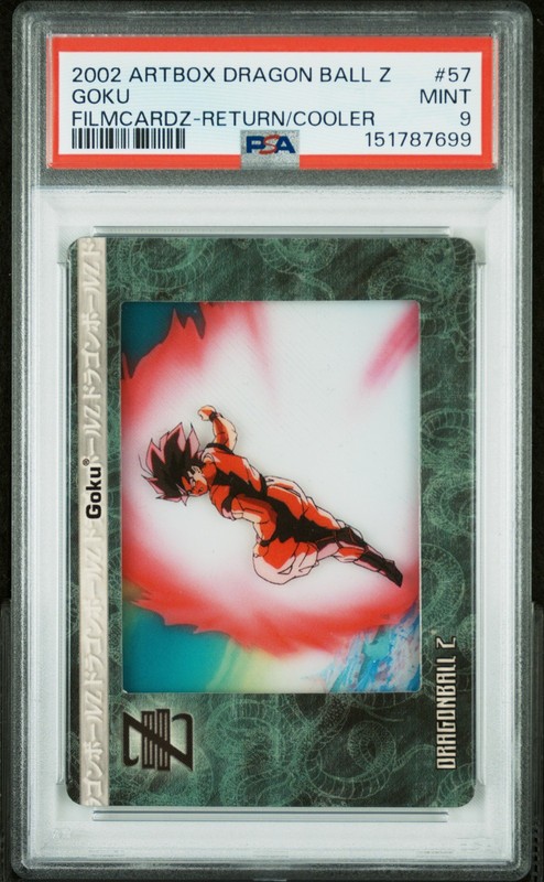 2002 ARTBOX DRAGON BALL Z FILMCARDZ #57 GOKU WITH THE ETERNAL DRAGON PSA 9