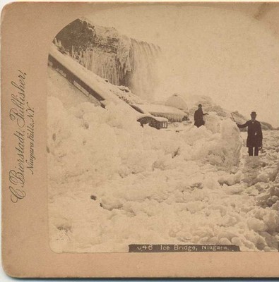 People on Ice Bridge, Niagara Falls, c1890, New York, History, Stereoview