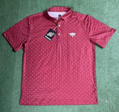 New St John s Seminary Novus Red Performance Golf Polo Men s Size Medium NWT