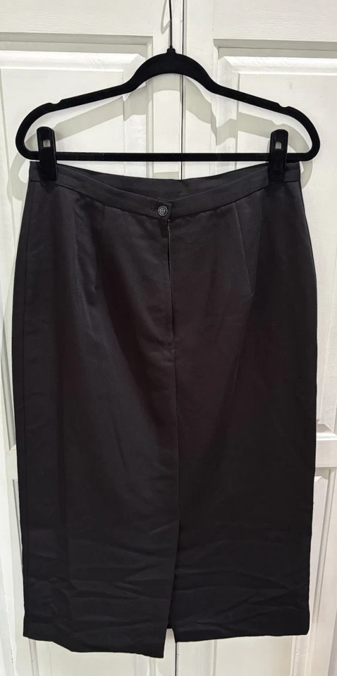 Falda de longitud media negra vintage Liz Baker para mujer talla 16 Foto 2 de 3