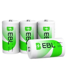 EBL D Size Cell Rechargeable Batteries 1.2V 1OOOOmah 2pcs/4pcs/6pcs/20pcs Lot