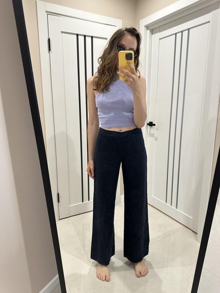 Women Hobbs Trousers Navy Linen 38 / M / 46