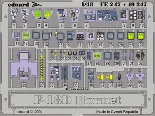 Eduard FE247 1/48 F-18D Hornet Photo Etch for Hasegawa