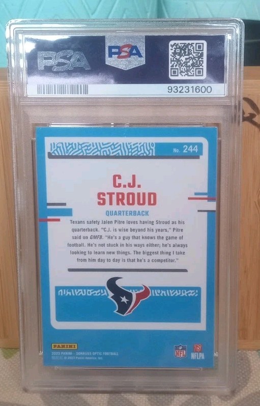 CJ Stroud 2023 Panini Donruss Optic RC #244 PSA 10 view 2