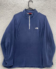 The North Face Women s XL Navy Blue Quarter Zip Fleece Pullover Jacket Warm Soft