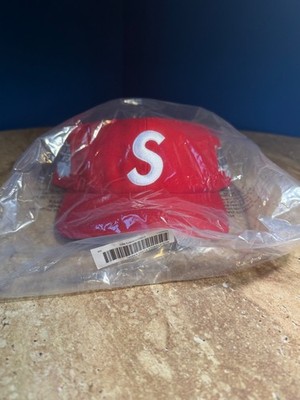 Supreme World Famous S Logo 6 Panel Red Snapback Hat Cap - SS26 OSFM