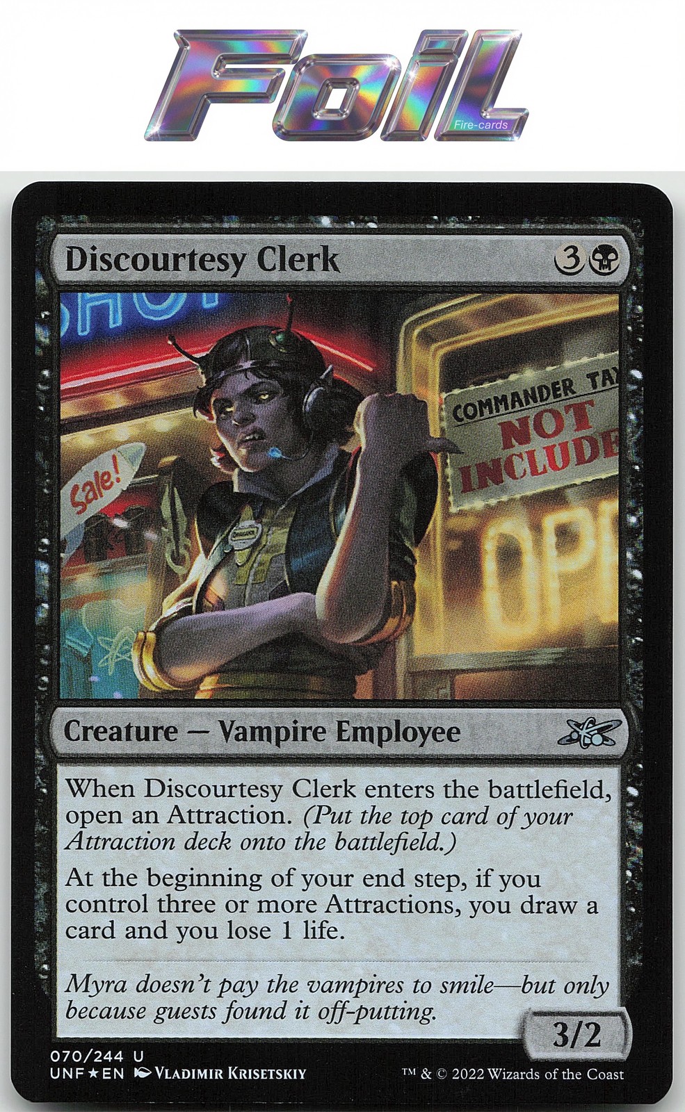 Discourtesy Clerk Foil Unfinity NM MTG