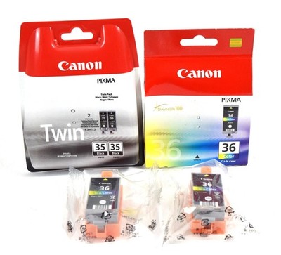 ORIGINAL CANON 5x Druckerpatronen PGI-35 CLI-36 SCHWARZ + COLOR PIXMA iP 100 110