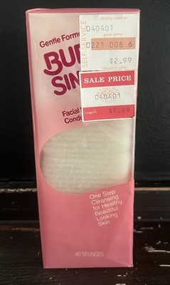 Vintage 1984 Buf Puf Singles Facial Cleansing Sponges New Old Stock 40 Sponges