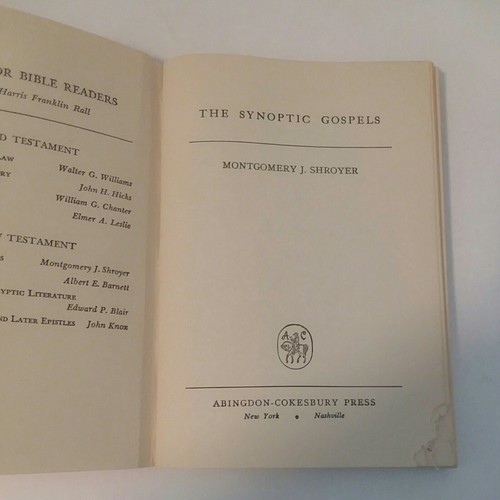 The Synoptic Gospels by Montgomery J. Shroyer 1945 Paperback - Picture 9 of 10