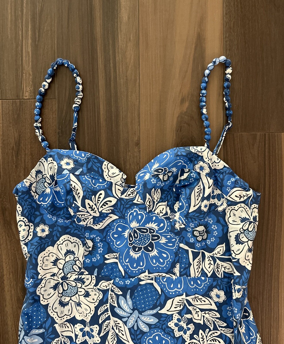 Farm Rio Blue Full Of Flowers Organic Cotton Midi Dress - Size L | eBay Farm Rio Blue Full Of Flowers Organic Cotton Midi Dress - Size L | eBay