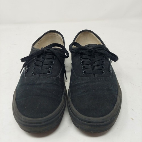 Vans Black Canvas Low Top Fashion Sneakers Skate Shoes Hipster Lace Up Size 8 - Picture 2 of 9