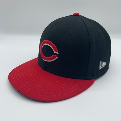 Cincinnati Reds MLB Black Red New Era 59Fifty Fitted Hat Mens 7 1