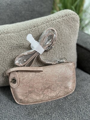 NEW Joy Susan Vegan Leather Python Skin Print Pink Crossbody Clutch  Wristlet Bag