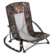 Arrowhead Outdoor High Back Turkey Hunting Blind Chair with Padded Armrest Camo
