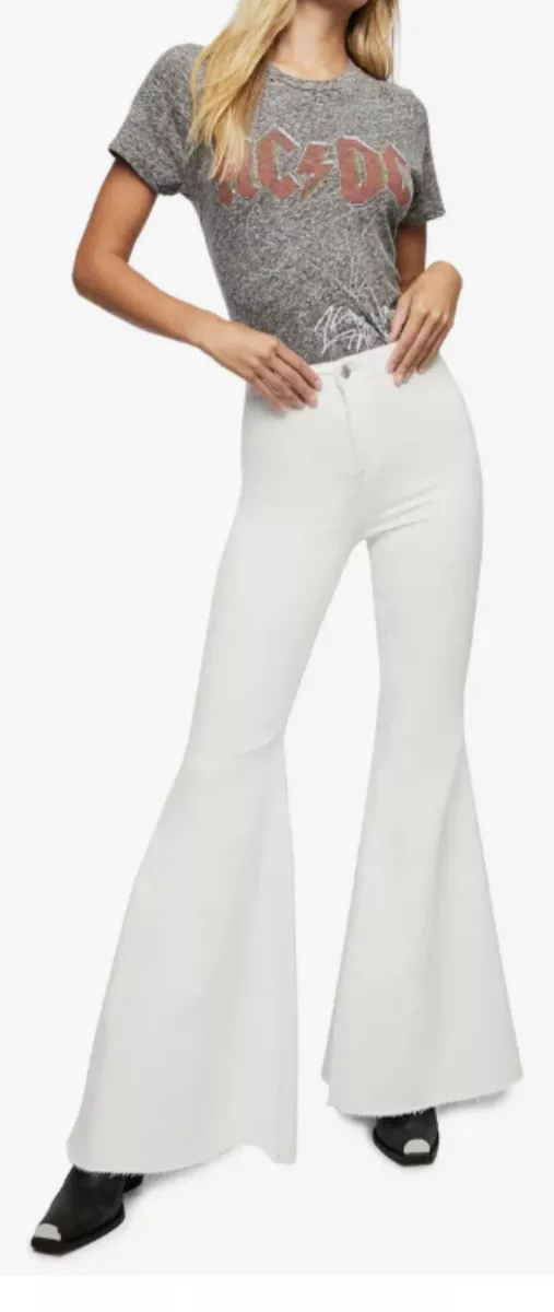 Free people hotsell white bell bottoms