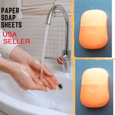 100 Sheets - Boxed  soap paper portable, travel hand washing soluble  disposable
