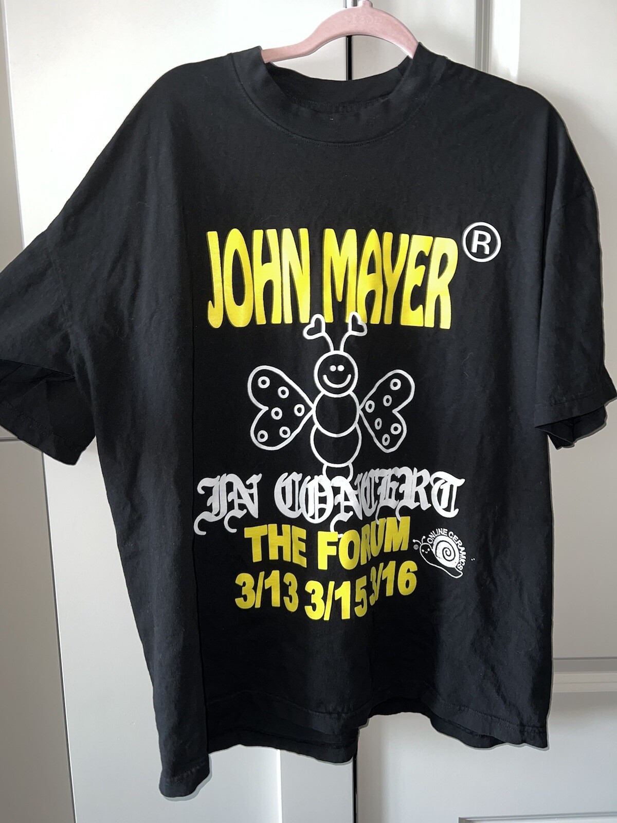 John Mayer Sob Rock Tour The Forum Black XL T-Shirt by Online Ceramics-image