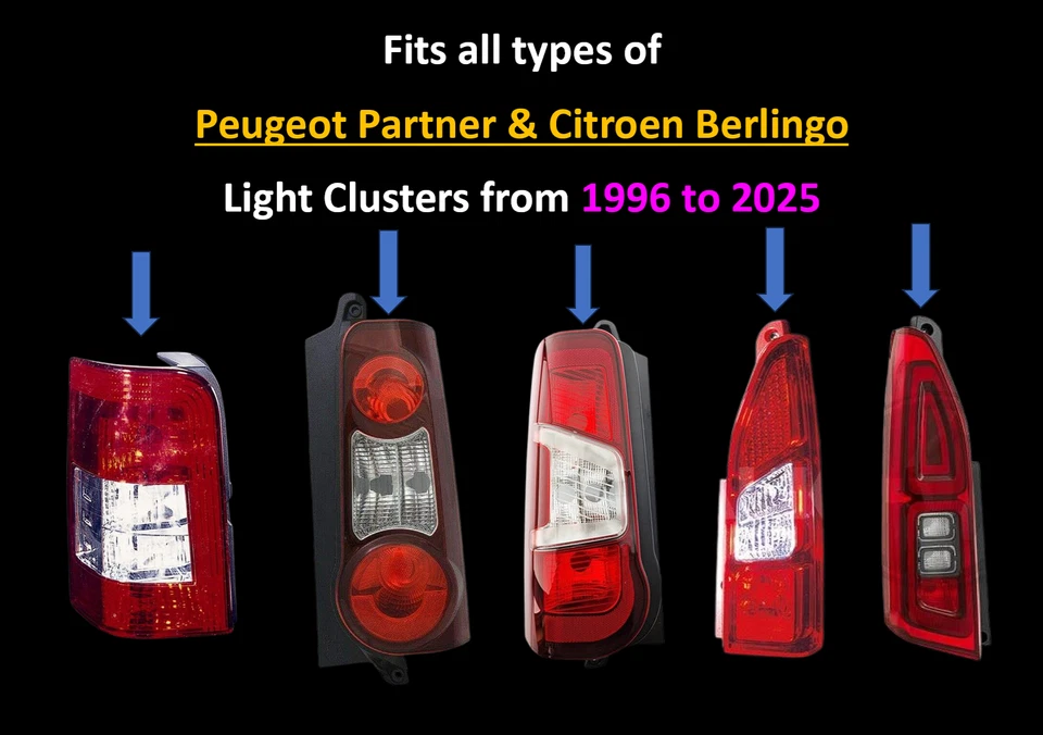 Peugeot Partner Citroen Berlingo Rear LED Upgrade Kit! (x8 LED Bulbs) 1996-2025 - Image 4 of 4