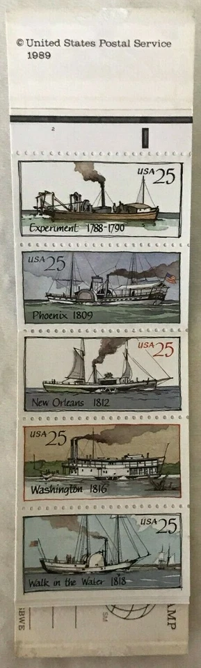 SCOTT #BK166 STEAMBOATS COMPLETE BOOKLET 4 PANES OF 5 STAMPS (#2405-09) MNH - Image 2 of 4