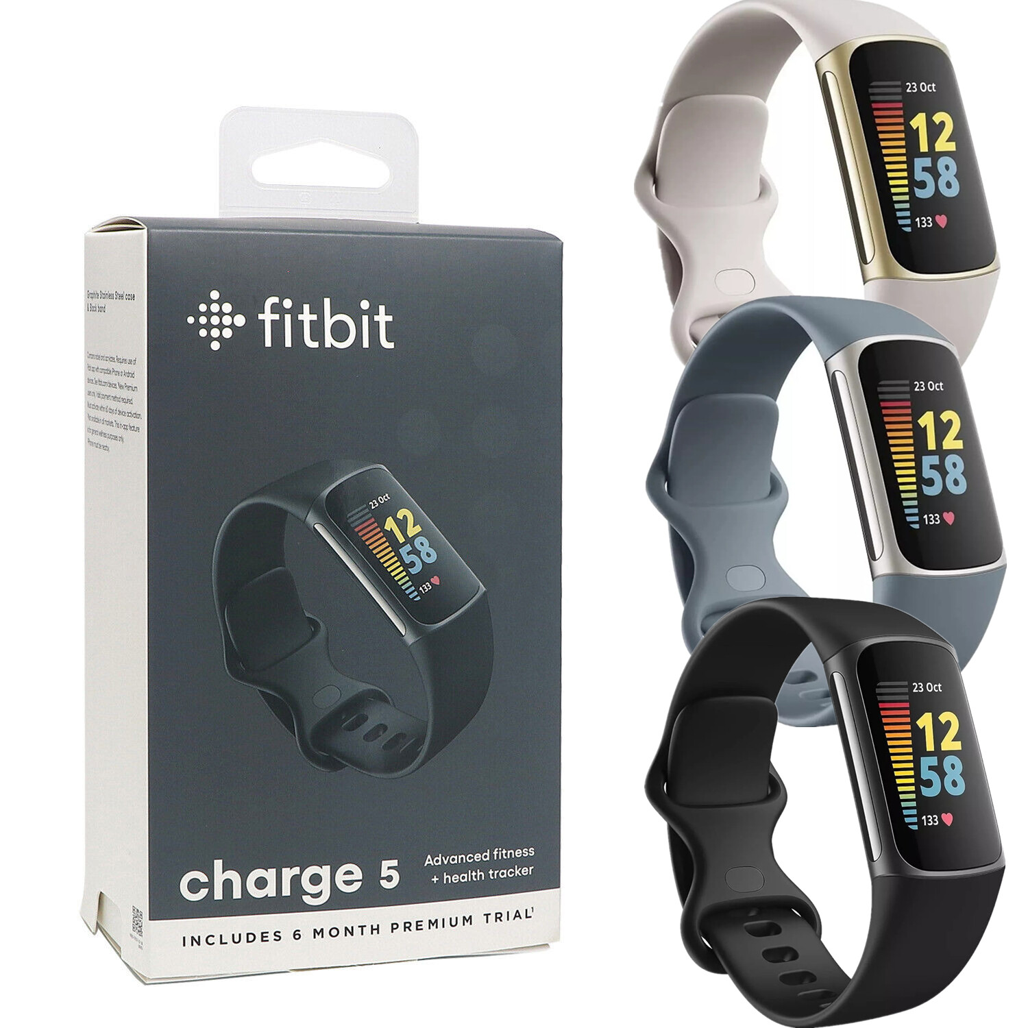 Fitbit Charge 5 Smart Fitness Tracker with Motion Detection in S & L Sizes-image