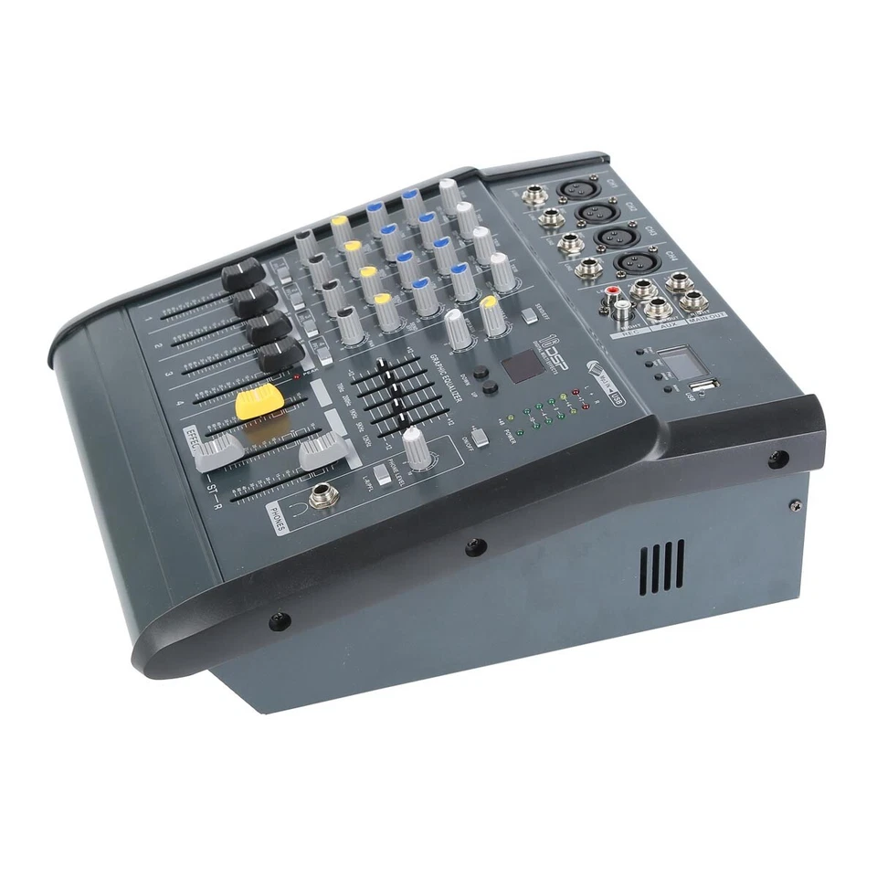 4 Channel Digital Powered Audio Bluetooth Audio Mixer Mixing Amplifier TRS 16DSP - Image 4 of 4