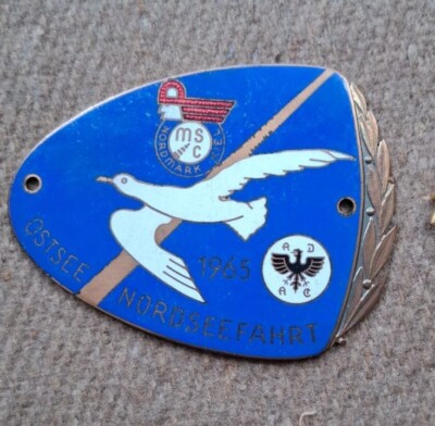 ADAC CAR BADGE MSC BLUE GERMANY  PORSCHE 356 911 VW BMW MB ACCESSORY 1965