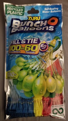 ZURU Bunch O Balloons Self-Sealing Water Balloons - 100 Count Blue Yellow Pink