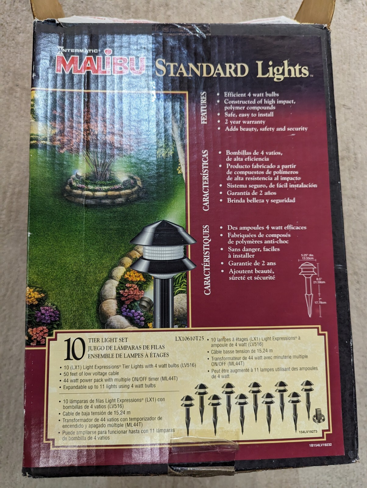 MALIBU LX10610T25 Tiered 12V Low Voltage Landscaping Light Set Timer