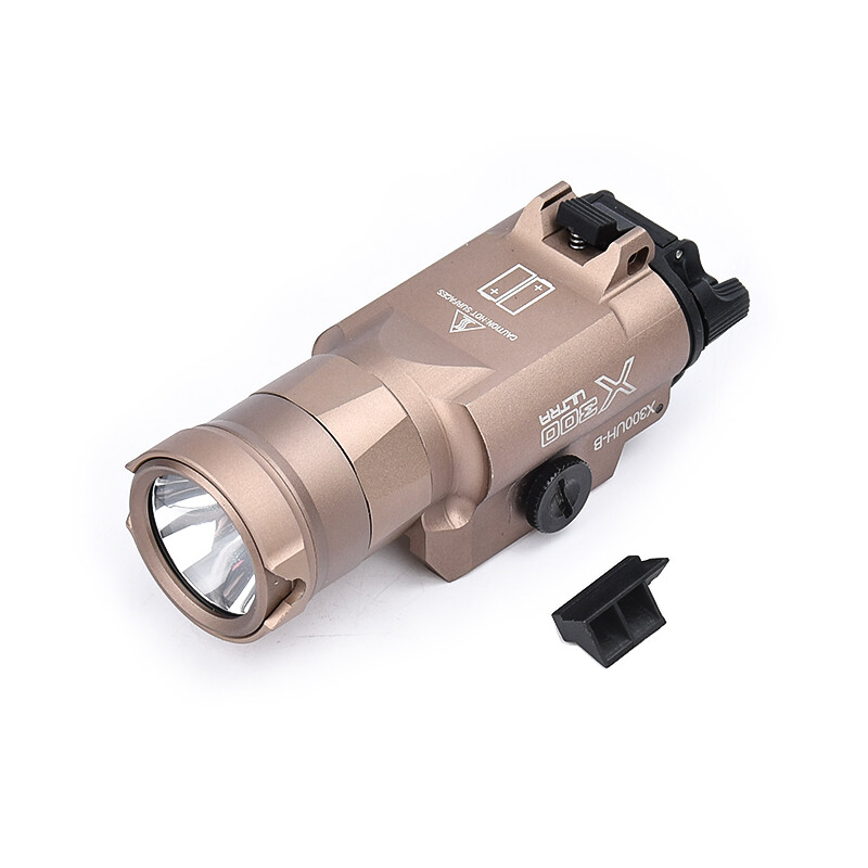 Lampe Tactique WADSN X300U - 600 Lm, Pour Rail Picatinny 20mm, Airsoft/pistolet, Aluminium, Noire