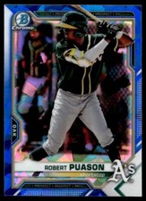 2021 Bowman Chrome Sapphire Robert Puason G55 Oakland Athletics #BCP-45