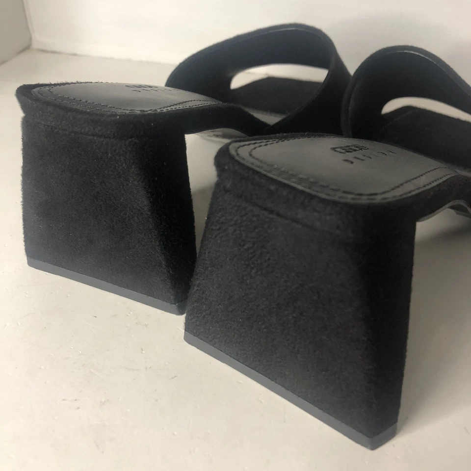 Asos Design Healing 高级麂皮绒中跟穆勒鞋黑色女式 US 7.5 EU 38 — 第 4/4 张图片