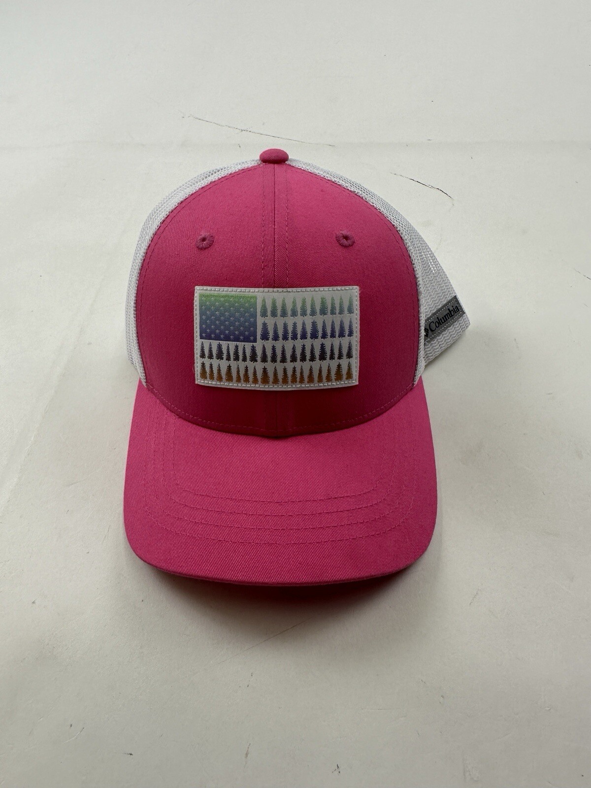 Youth Kids Girls One Size Pink Trucker Tree Flag Snapback Ca